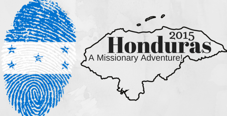 Thumb Print of Honduras Flag with an outline of Honduras. Honduras 2015, A Missionary Adventure!